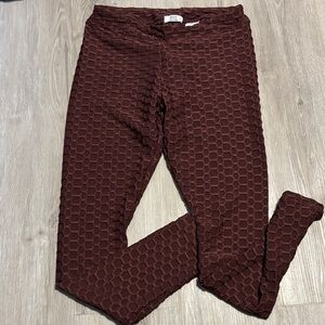 Ardene Textured Brown Leggings